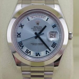 Rolex Day-Date 40 Platinum Ice Blue Roman Dial