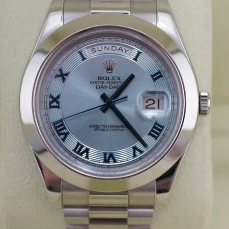 Rolex Day-Date 40 Platinum Ice Blue Roman Dial