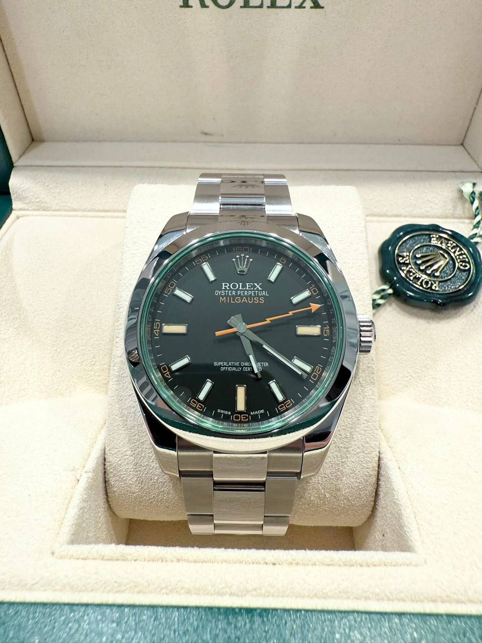 Rolex Milgauss 116400GV – Green Sapphire Crystal, Black Dial, Stainless Steel - Image 5